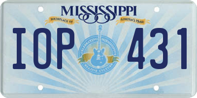 MS license plate IOP431