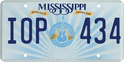 MS license plate IOP434