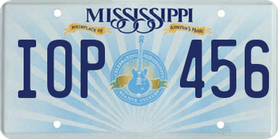 MS license plate IOP456