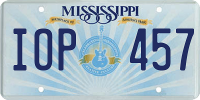 MS license plate IOP457