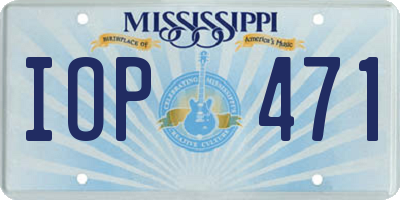MS license plate IOP471