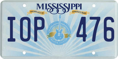 MS license plate IOP476