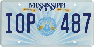 MS license plate IOP487