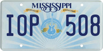 MS license plate IOP508