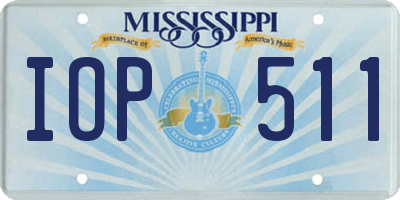 MS license plate IOP511