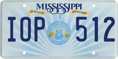 MS license plate IOP512