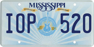 MS license plate IOP520