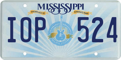 MS license plate IOP524