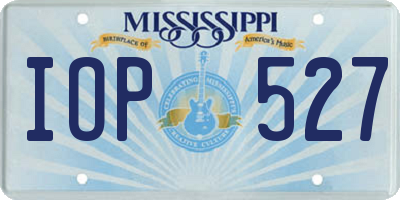 MS license plate IOP527