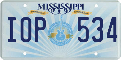MS license plate IOP534