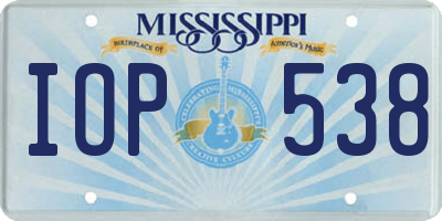 MS license plate IOP538