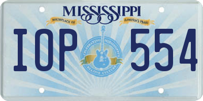 MS license plate IOP554