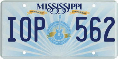 MS license plate IOP562