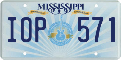 MS license plate IOP571