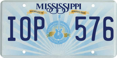 MS license plate IOP576