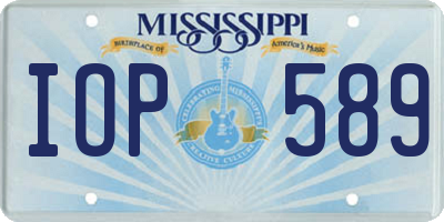 MS license plate IOP589