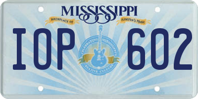 MS license plate IOP602