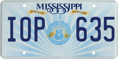 MS license plate IOP635