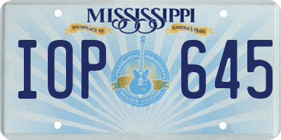 MS license plate IOP645