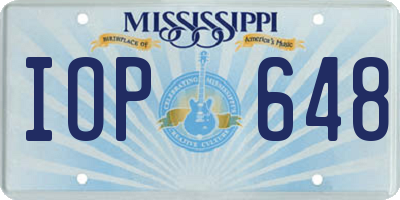 MS license plate IOP648