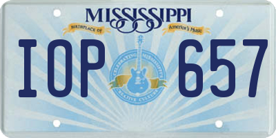 MS license plate IOP657