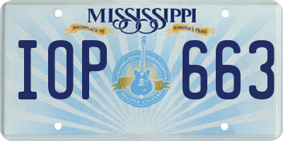 MS license plate IOP663