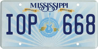 MS license plate IOP668