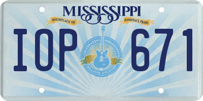 MS license plate IOP671