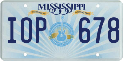MS license plate IOP678
