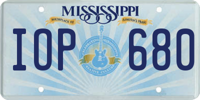 MS license plate IOP680