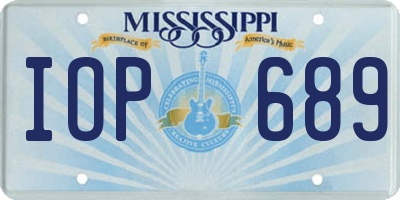 MS license plate IOP689