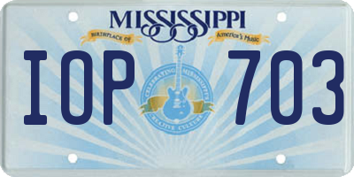 MS license plate IOP703