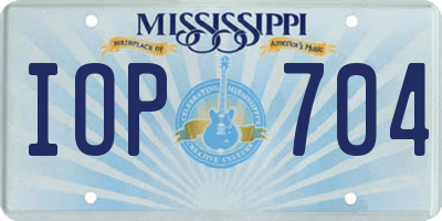 MS license plate IOP704