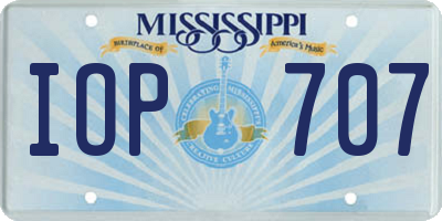 MS license plate IOP707