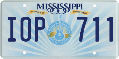 MS license plate IOP711
