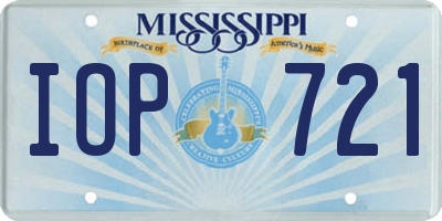 MS license plate IOP721