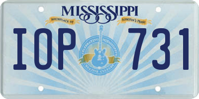 MS license plate IOP731