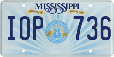 MS license plate IOP736