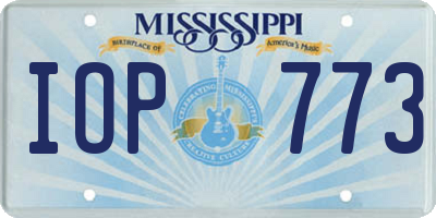 MS license plate IOP773