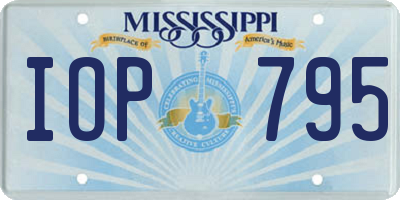 MS license plate IOP795