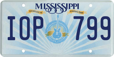 MS license plate IOP799