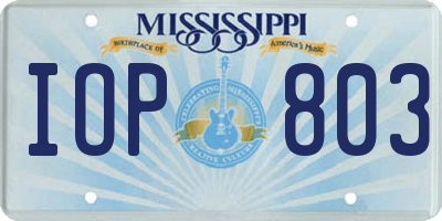 MS license plate IOP803