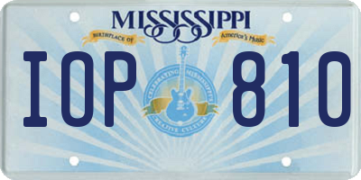 MS license plate IOP810