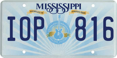 MS license plate IOP816