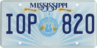 MS license plate IOP820
