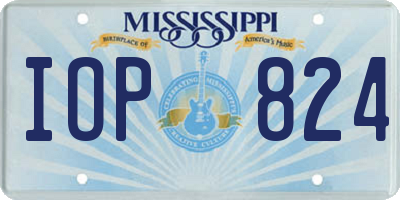 MS license plate IOP824