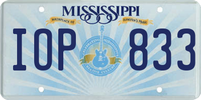 MS license plate IOP833