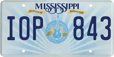 MS license plate IOP843