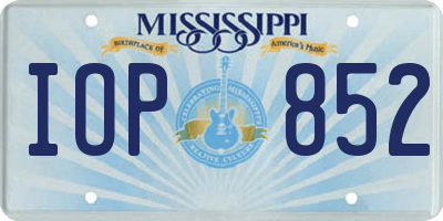MS license plate IOP852