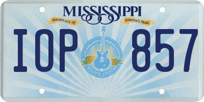 MS license plate IOP857